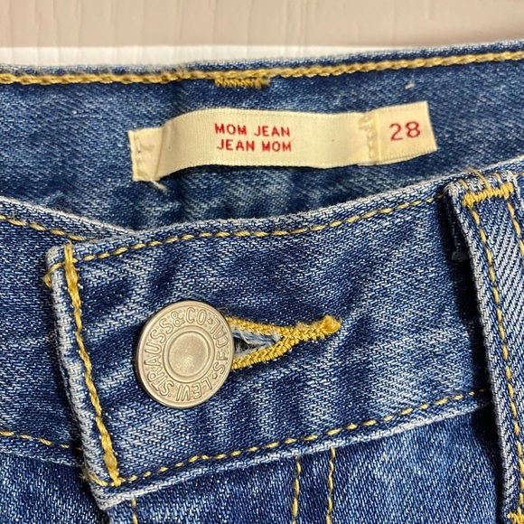 Levi’s Limited Edition Rare Mom Side Bow High Waist Blue Denim Jeans Size 28 - Picture 13 of 16